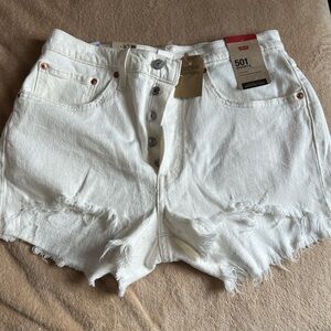 Levi's Women's White Denim Shorts